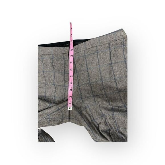 $285 Theory Cropped Wool Blend Windowpane Check Pants Size 12 - Picture 11 of 15